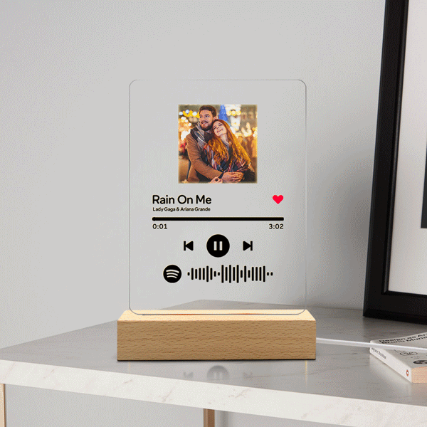 Spotify Glass Custom Photo Scannable Music Plaque Best Gift for Yourself - FaceSocksUSA