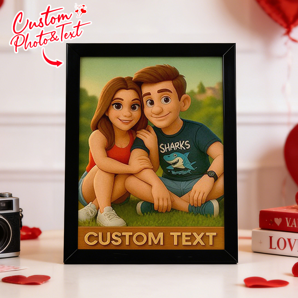 Personalized Couple Photo Cartoon Frame Wall Decorations
