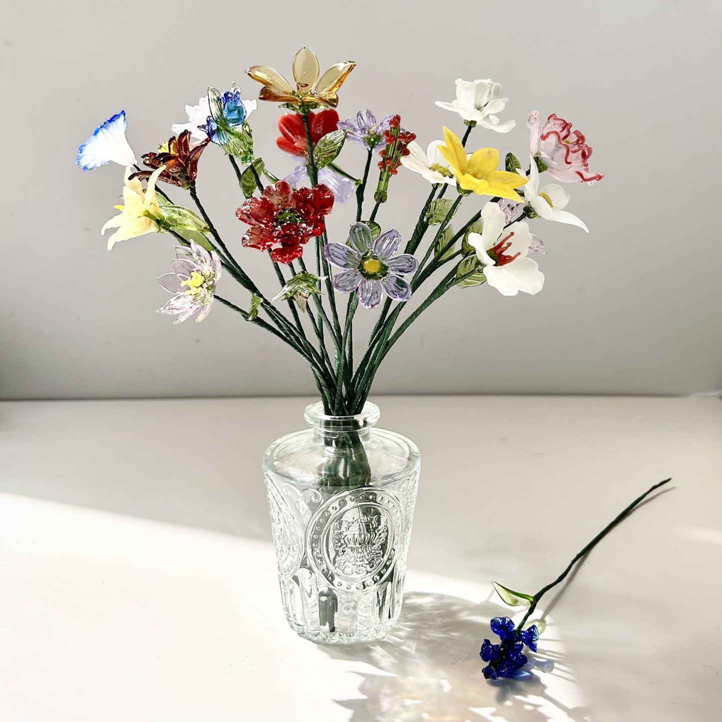 Glass Birth Month Flower, Birth Flower Gift Birthday flower Floral Handmade Glass Flowers, Women Birthday Commemorative Gifts