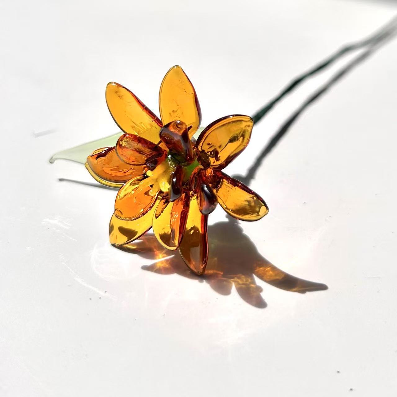 Glass Birth Month Flower, Birth Flower Gift Birthday flower Floral Handmade Glass Flowers, Women Birthday Commemorative Gifts