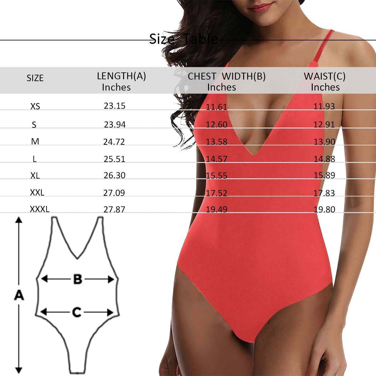 Custom Cute Dog Face V-Neck Women's One Piece Sexy Swimsuit - FaceSocksUSA
