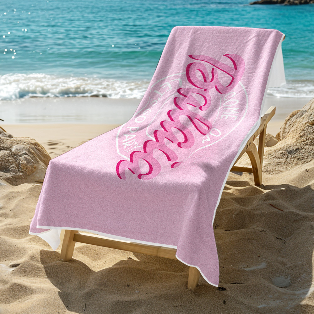 Custom Barbi Beach Towel with Name, Adult/Kids Personalized Name Bath Towel Pool Towel, Anniversary / Birthday Beach Towel, Vacation Gift - GiftLab