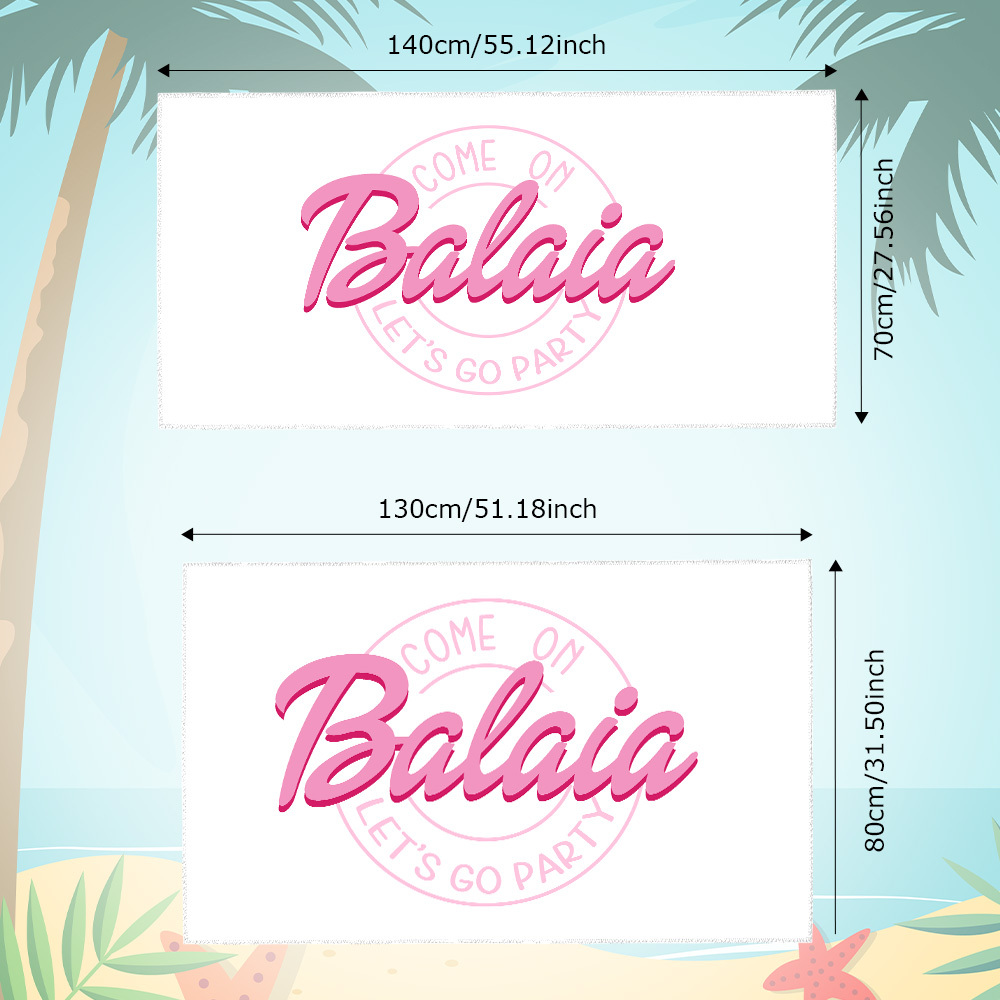 Custom Barbi Beach Towel with Name, Adult/Kids Personalized Name Bath Towel Pool Towel, Anniversary / Birthday Beach Towel, Vacation Gift - GiftLab