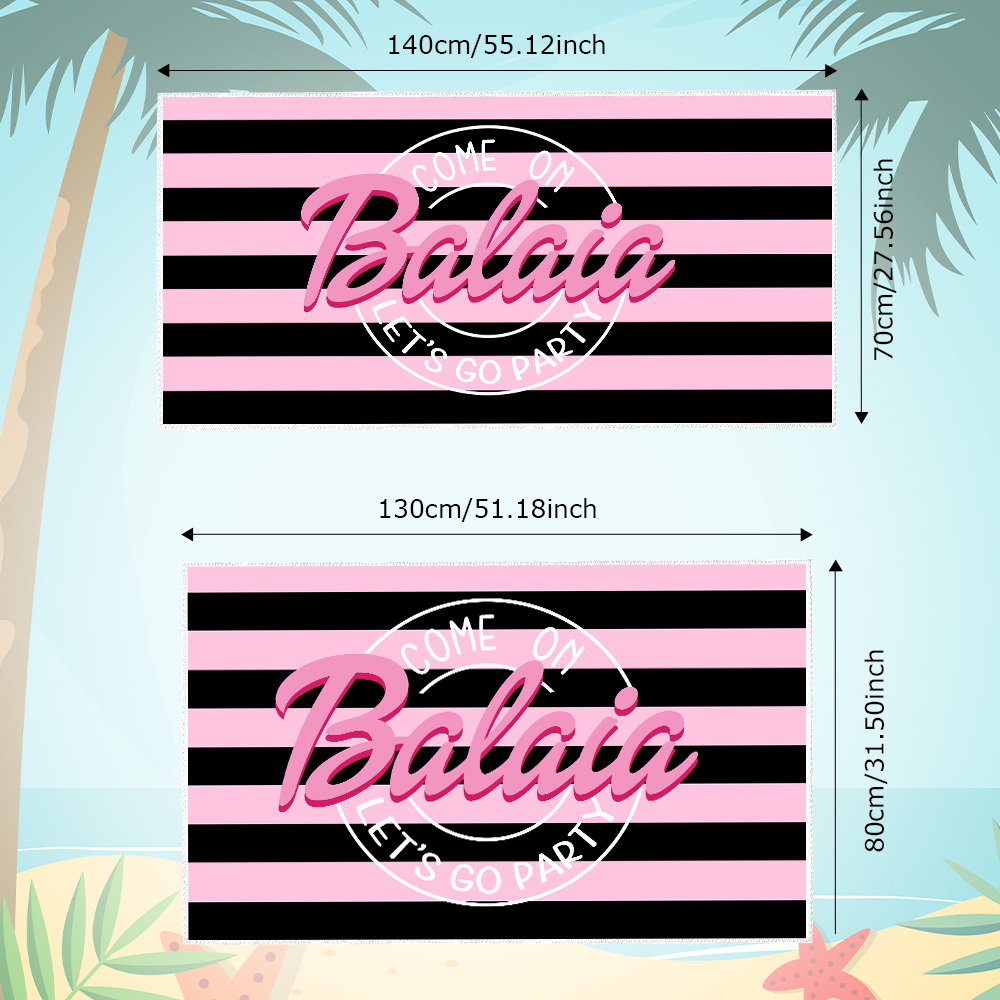 Custom Barbi Beach Towel with Name, Adult/Kids Personalized Name Bath Towel Pool Towel, Anniversary / Birthday Beach Towel, Vacation Gift - GiftLab