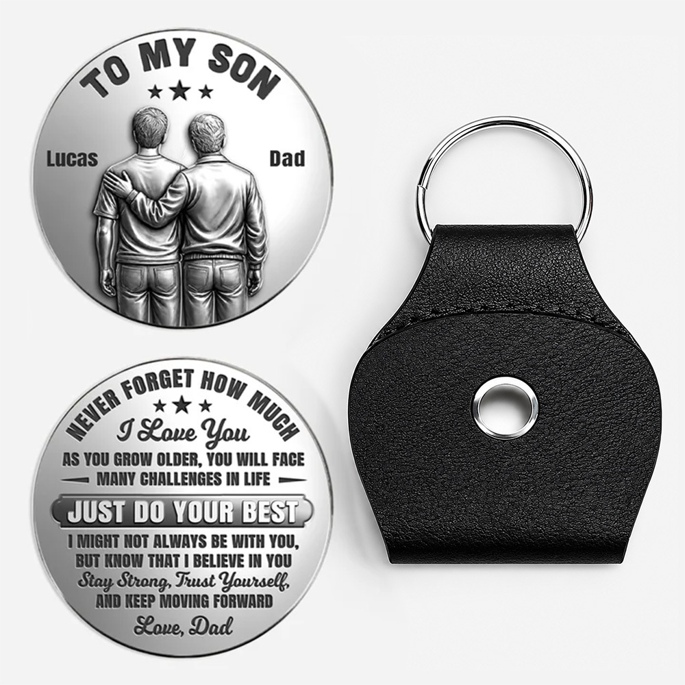 [3D Printing Effect] Custom Pocket Hug for Son/Daughter - Just Do Your Best - FaceSocksUSA
