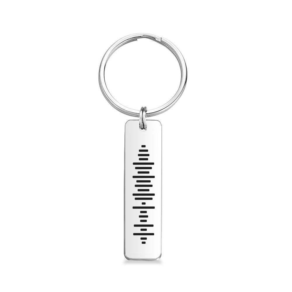 Custom Music Plaque Code Gifts Keychain Stainless Steel Silver	 - FaceSocksUSA