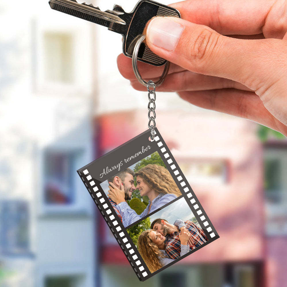 Custom Filmstrip Keychain with Photo and Message for Couples - FaceSocksUsa