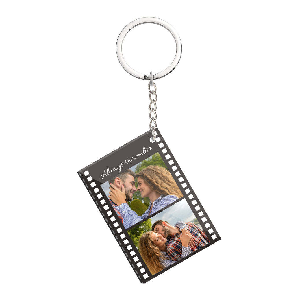 Custom Filmstrip Keychain with Photo and Message for Couples - FaceSocksUsa