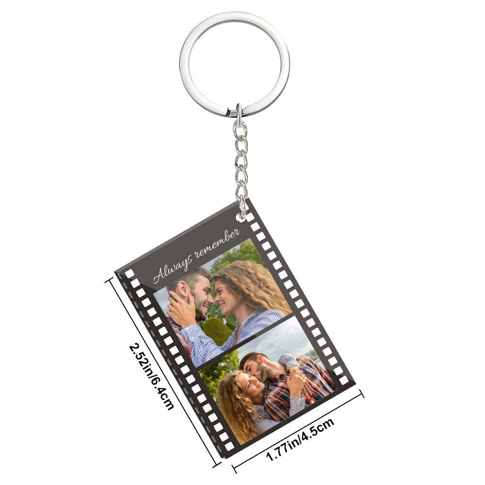 Custom Filmstrip Keychain with Photo and Message for Couples - FaceSocksUsa