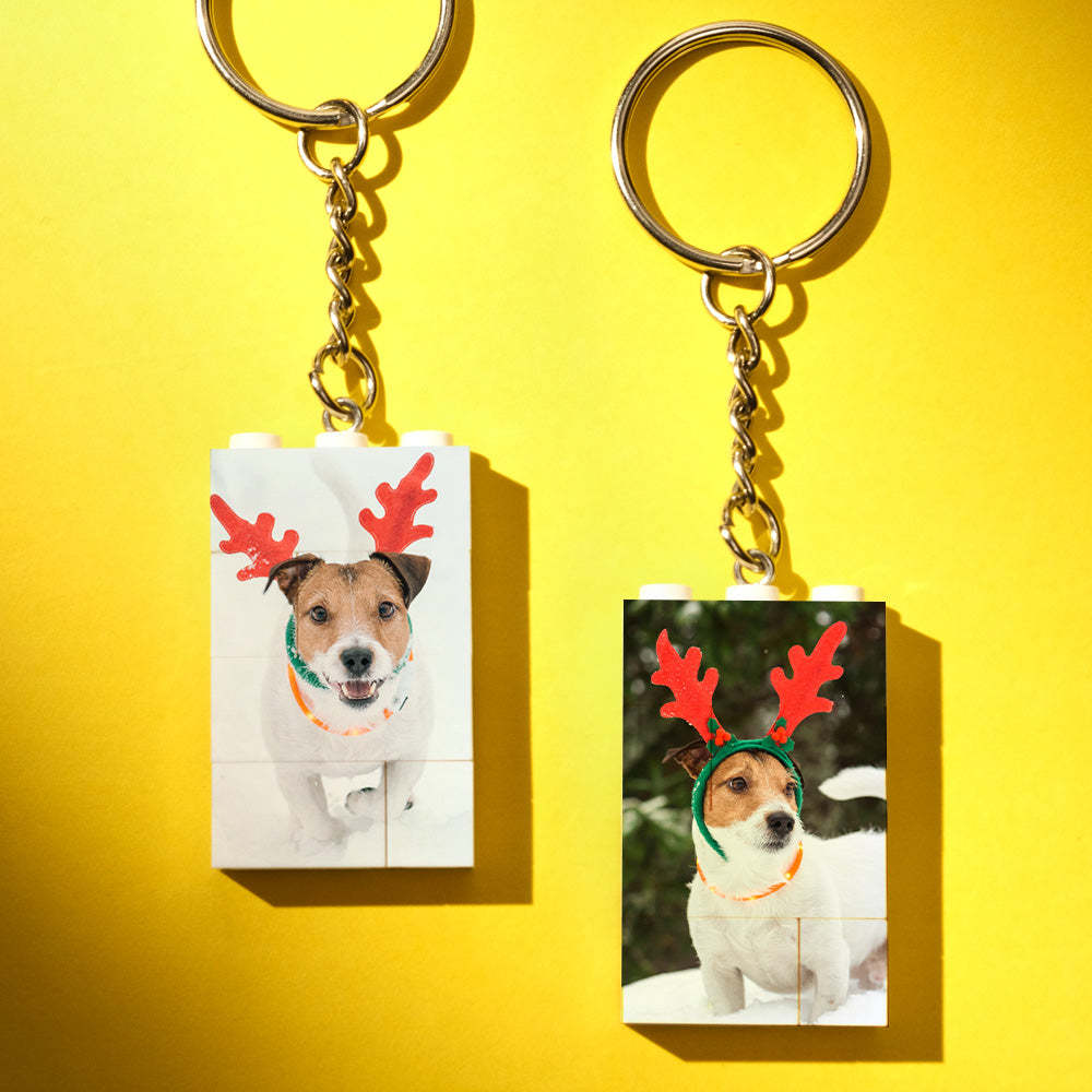 Custom Photo Building Block Vertical Keychain Bricks Puzzle Keyring - FaceSocksUsa