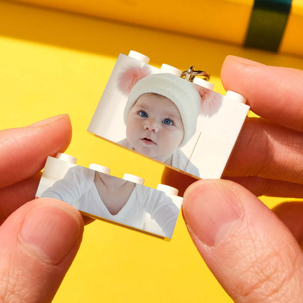 Custom Photo Building Block Keyring Bricks Puzzle Keychain Square Shape - FaceSocksUsa