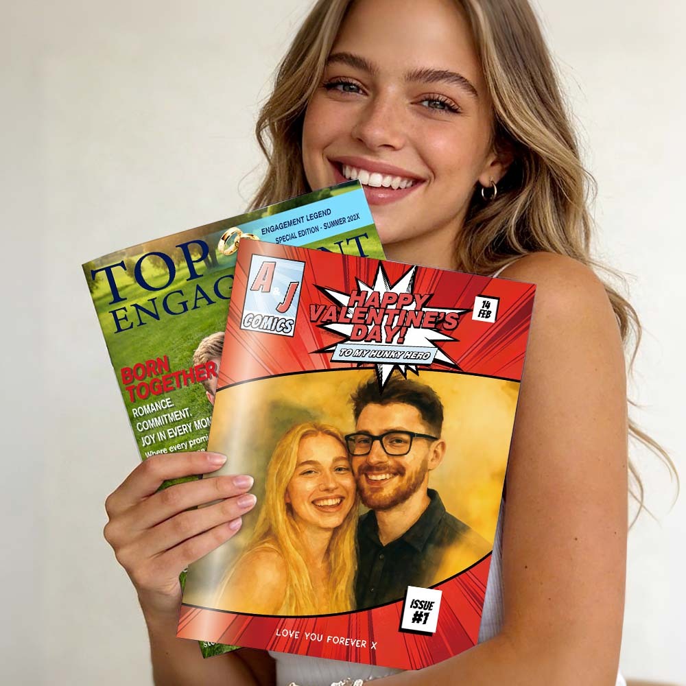 Personalized Valentine's Day Comic Book | Valentine's Day Boyfriend Gift | Valentine's Day Gift for Her | Unique Valentine's Day Gift