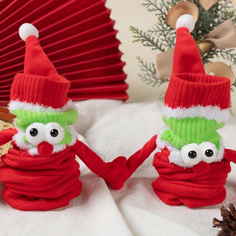Funny Santa Claus Doll Women's Mid Tube Socks Magnetic Holding Hands Socks Christmas Gifts - FaceSocksUSA