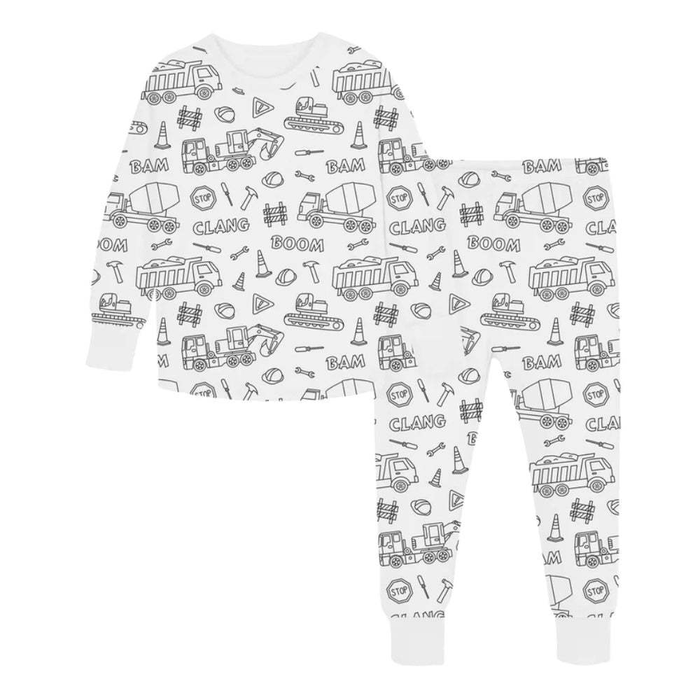 Children's DIY Hand-painted Graffiti Pajama Sets Home Clothes Coloring Cotton Pajama Sets - FaceSocksUSA