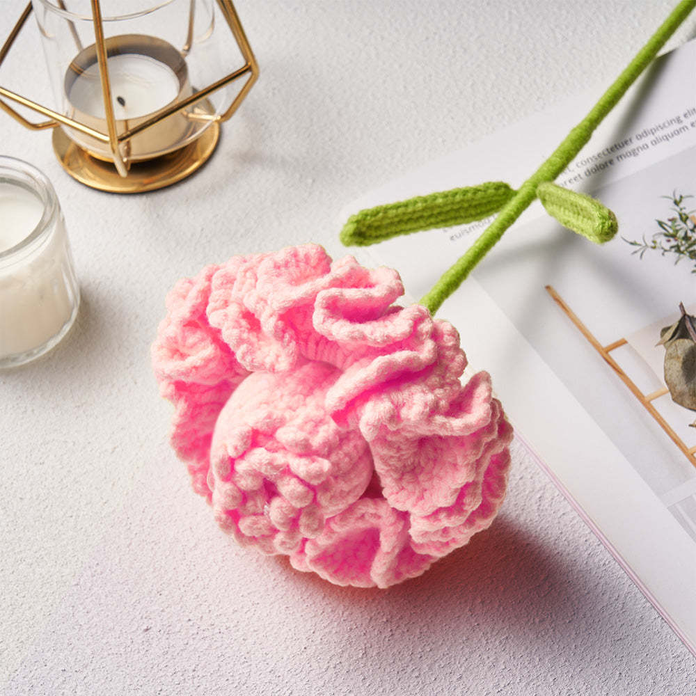 Carnation Fairy Crochet Doll Flower Handmade Knitted Flower Gift for Lover	 - FaceSocksUSA