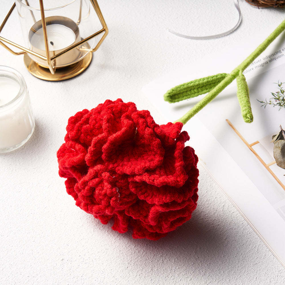 Carnation Fairy Crochet Doll Flower Handmade Knitted Flower Gift for Lover	 - FaceSocksUSA