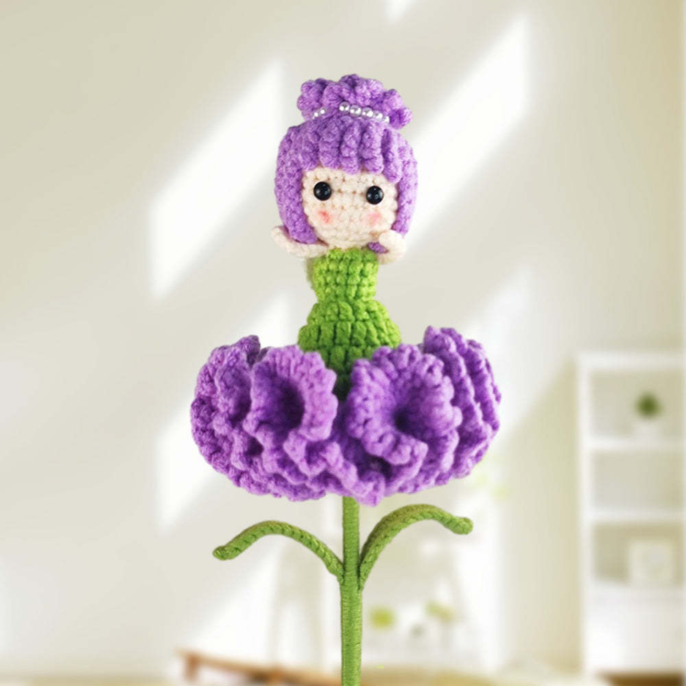 Carnation Fairy Crochet Doll Flower Handmade Knitted Flower Gift for Lover	 - FaceSocksUSA