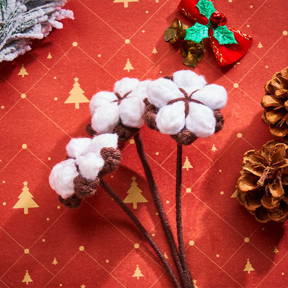 Christmas Crochet Flower Handmade Santa Claus Pine Nut Cotton Knitted Flower Christmas Day Gift	 - FaceSocksUSA