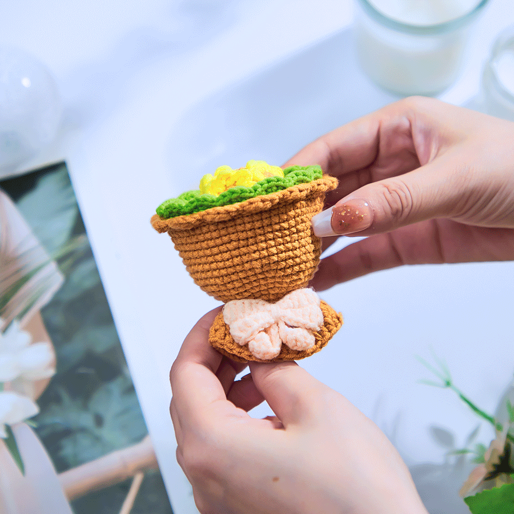 Crochet Doll Crossdressing Bride Flips Wedding Dress Bouquet	 - FaceSocksUSA