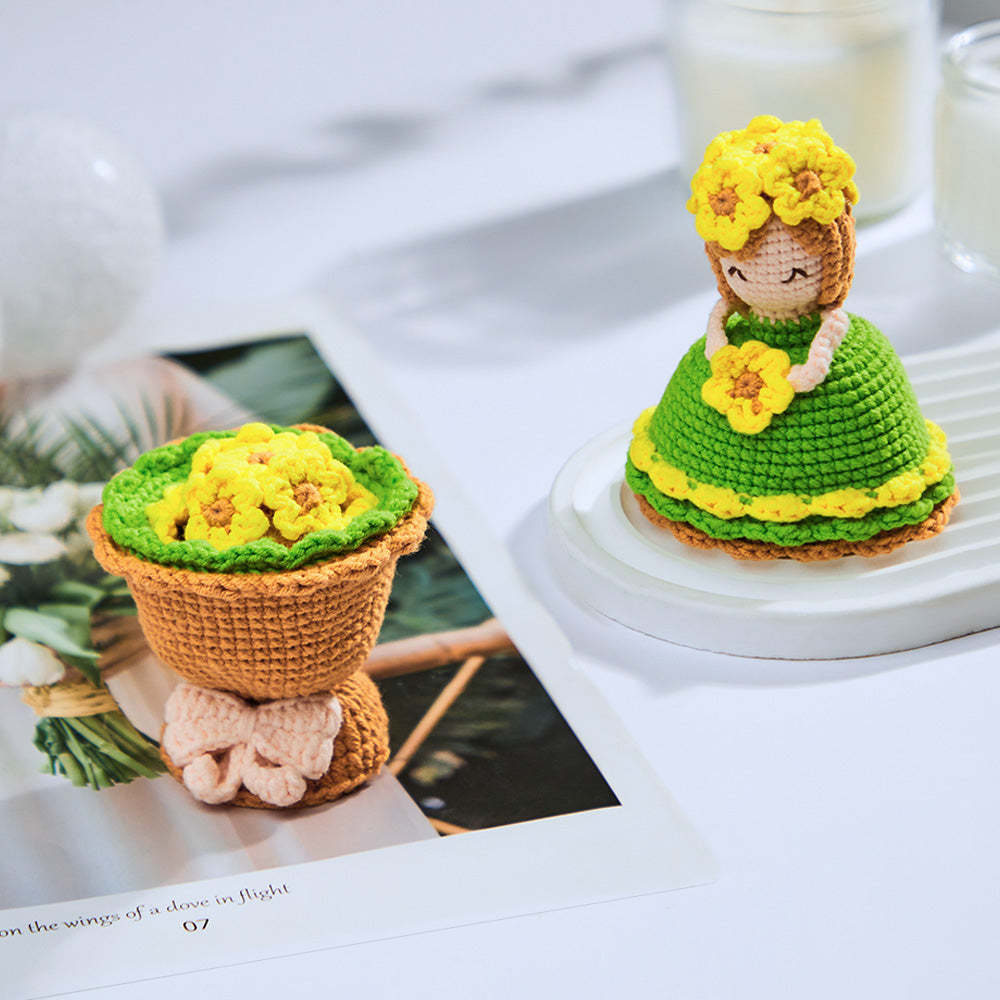 Crochet Doll Crossdressing Bride Flips Wedding Dress Bouquet	 - FaceSocksUSA