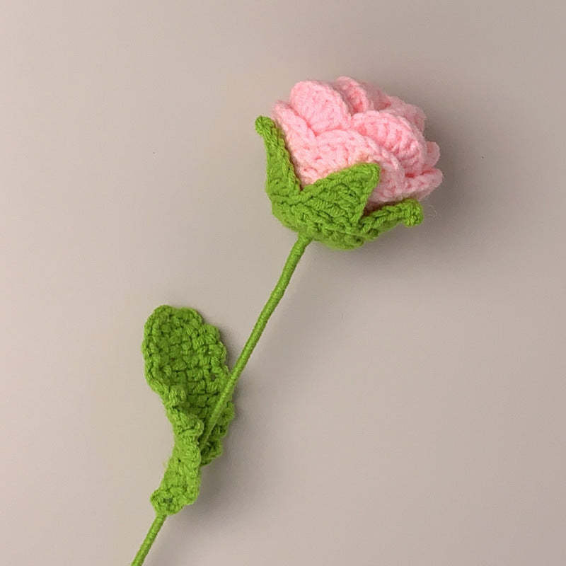 Roses Crochet Flower Handmade Knitted Flower Gift for Lover - FaceSocksUsa