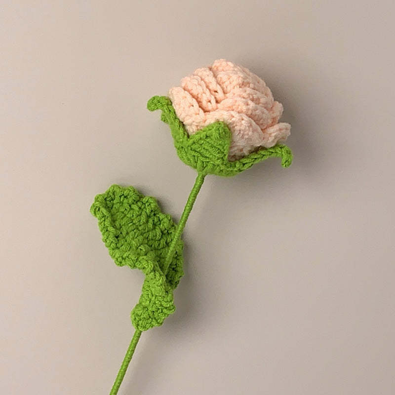 Roses Crochet Flower Handmade Knitted Flower Gift for Lover - FaceSocksUsa