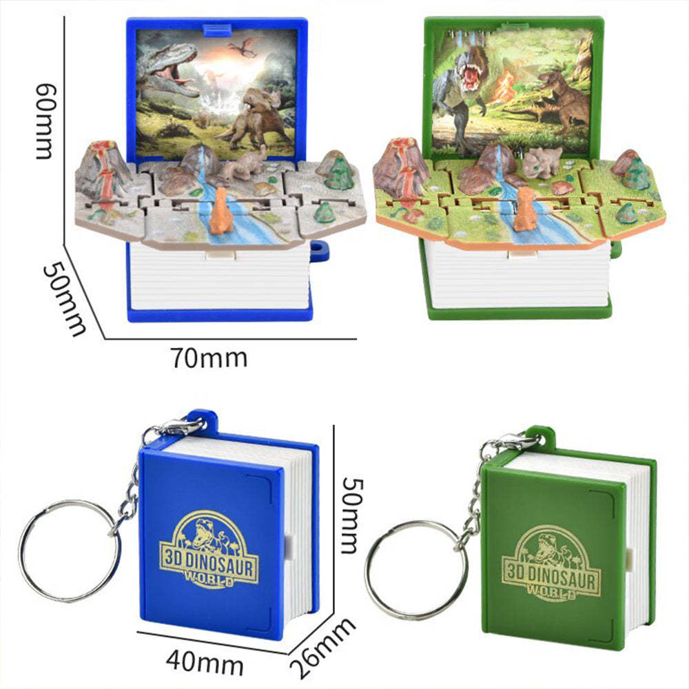 3D Fold Bomb Explosion Book Key Chain Dinosaur	 - FaceSocksUSA