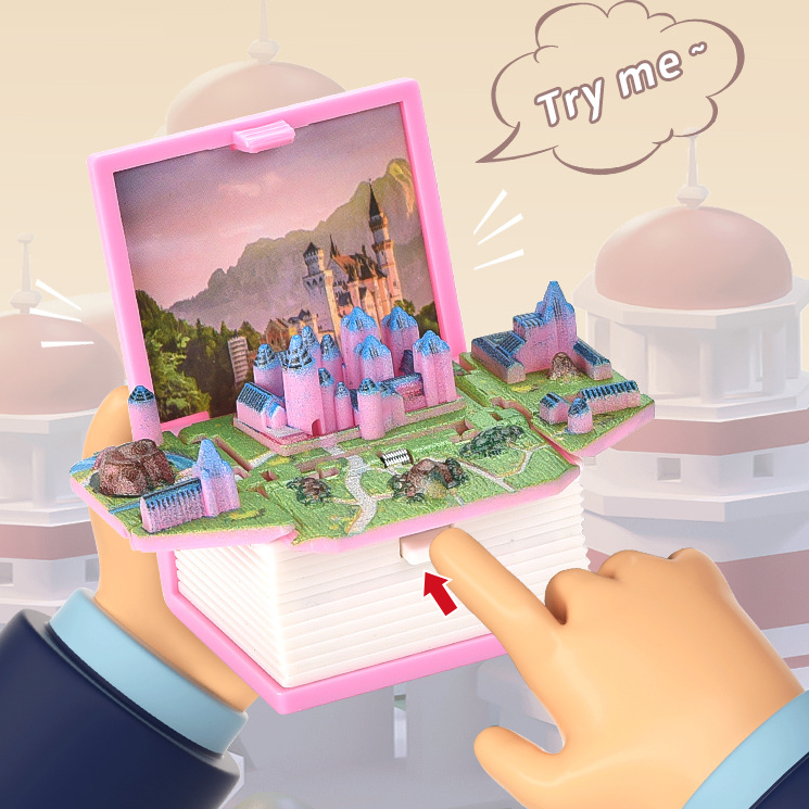 3D Fold Bomb Explosion Book Key Chain Castle	 - FaceSocksUSA