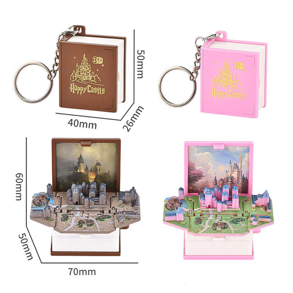 3D Fold Bomb Explosion Book Key Chain Castle	 - FaceSocksUSA