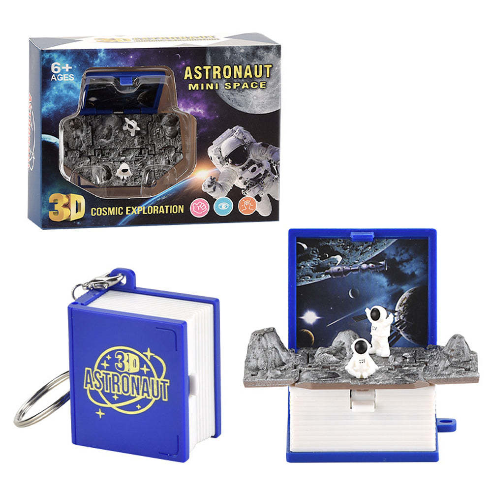 3D Fold Bomb Explosion Book Key Chain Astronaut	 - FaceSocksUSA