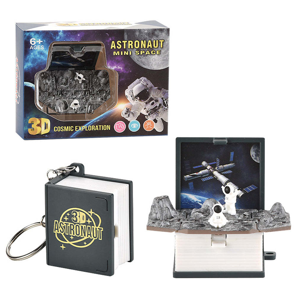 3D Fold Bomb Explosion Book Key Chain Astronaut	 - FaceSocksUSA