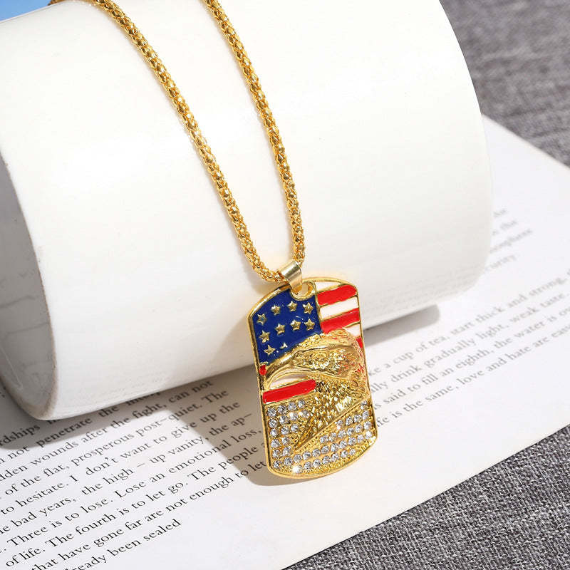 American Flag Eagle Hip Hop Pendant - FaceSocksUSA