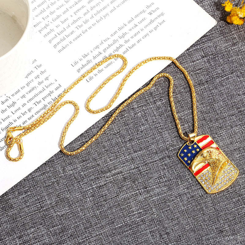 American Flag Eagle Hip Hop Pendant - FaceSocksUSA