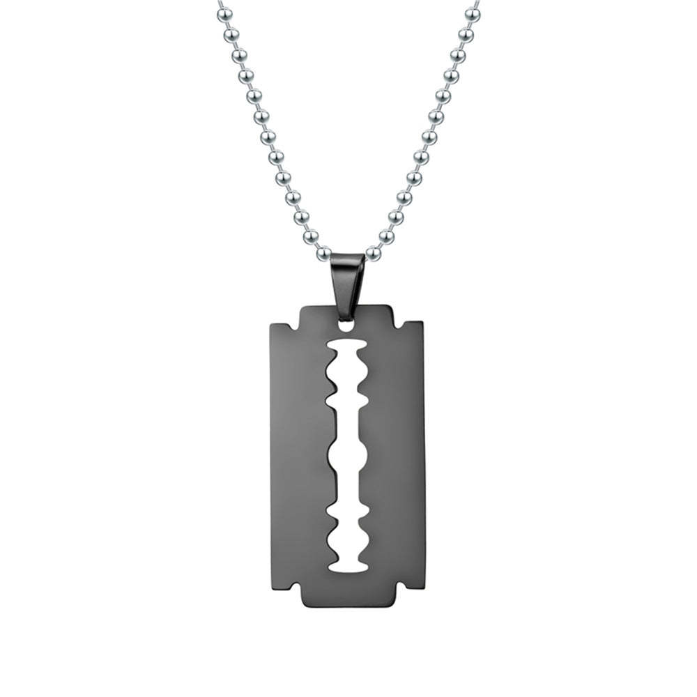Stainless Steel Blade Necklace Men's Hip Hop Jewelry - FaceSocksUSA