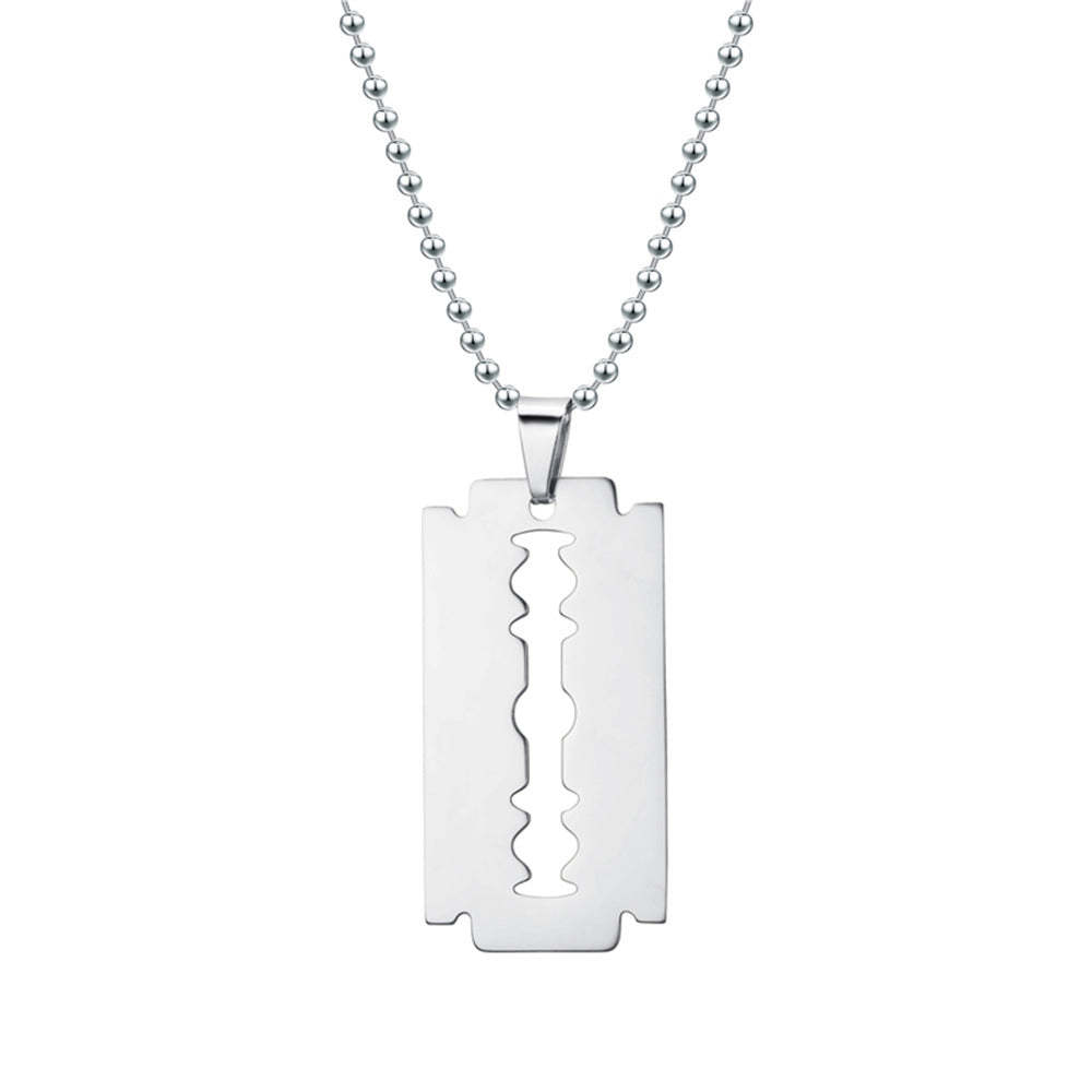 Stainless Steel Blade Necklace Men's Hip Hop Jewelry - FaceSocksUSA