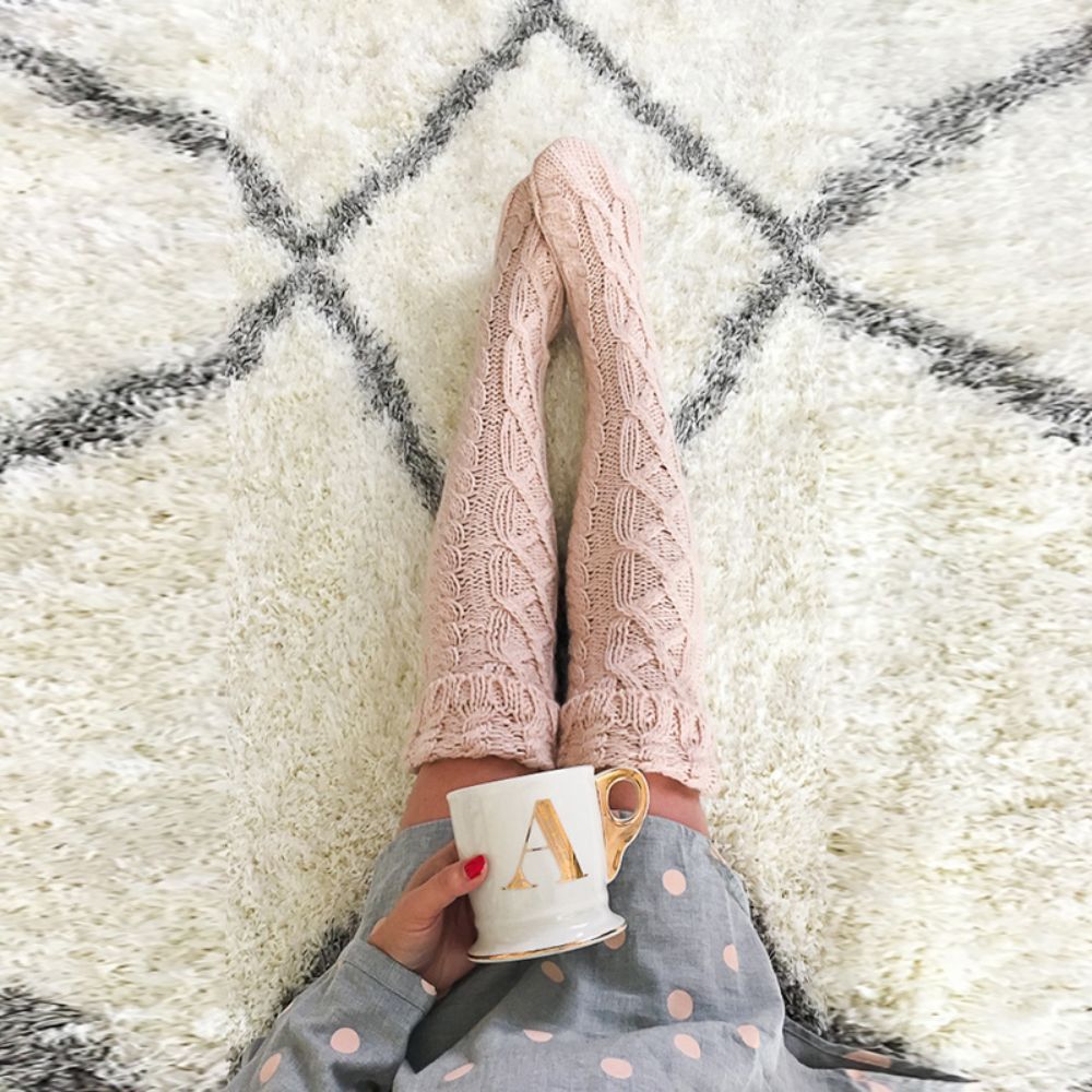 Women'S Winter Leg Warmers Medium And Long Tube Over Knee Socks - FaceSocksUSA