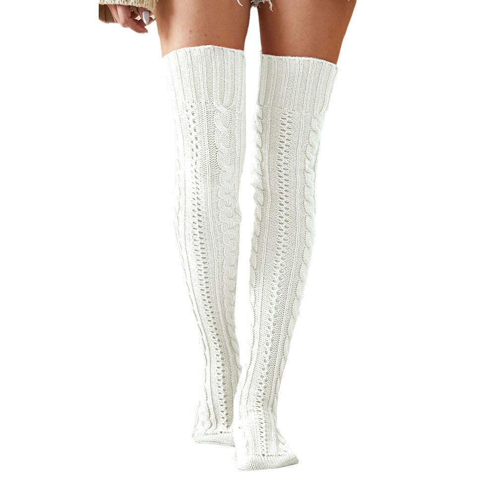 Women'S Winter Legwarmer Knitted Jacquard Stockings Overknee Socks Floor Socks Stacking Socks - FaceSocksUSA