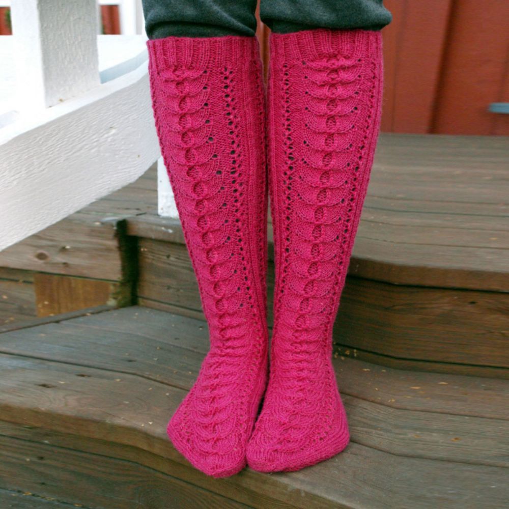 Solid Color Womens Hollow Mesh Center Hose Socks Knitted Flor	 - FaceSocksUSA