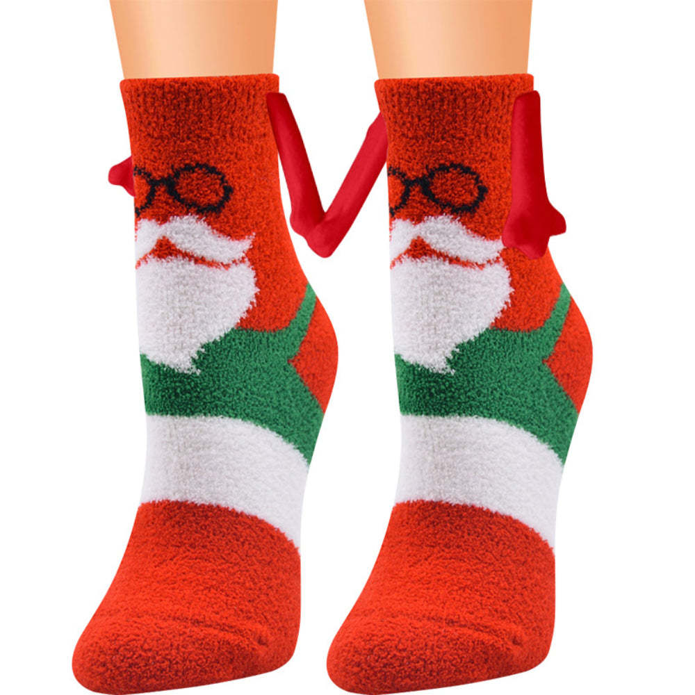 Christmas Holding Hands Socks Magnetic Hand in Hand Socks Unique Christmas Gifts - FaceSocksUsa