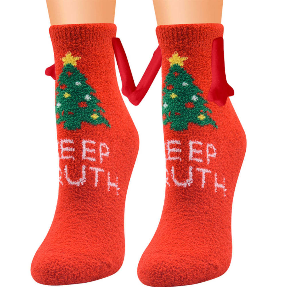 Christmas Holding Hands Socks Magnetic Hand in Hand Socks Unique Christmas Gifts - FaceSocksUsa
