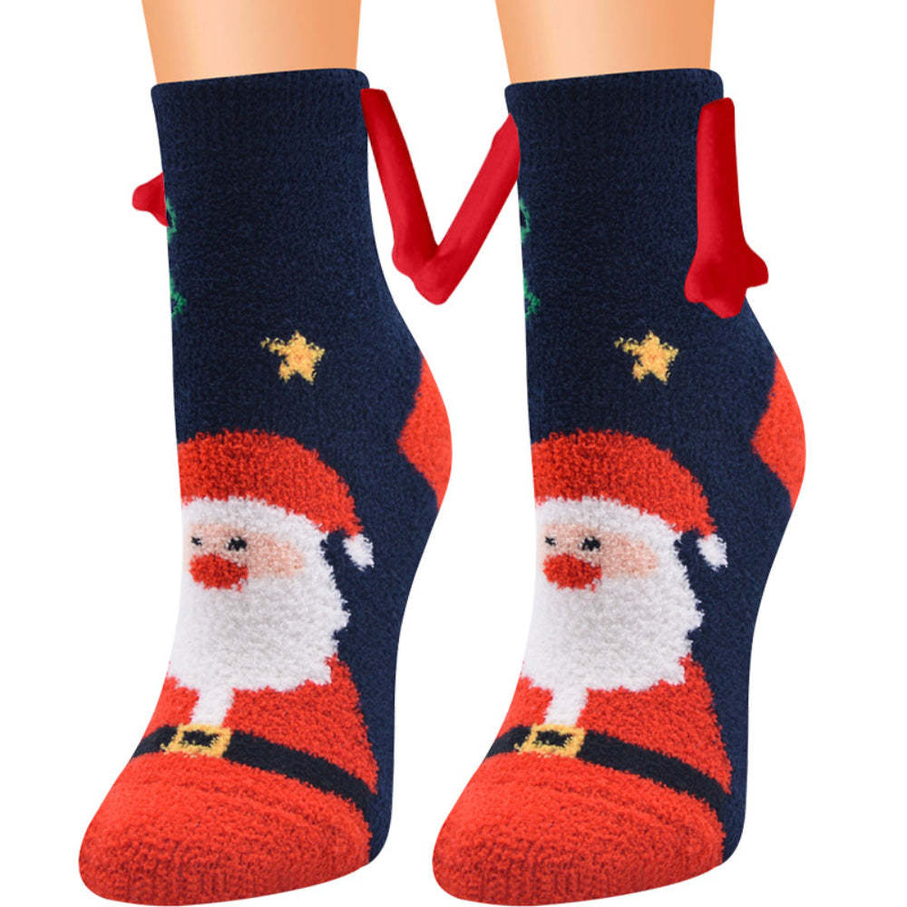 Christmas Holding Hands Socks Magnetic Hand in Hand Socks Unique Christmas Gifts - FaceSocksUsa