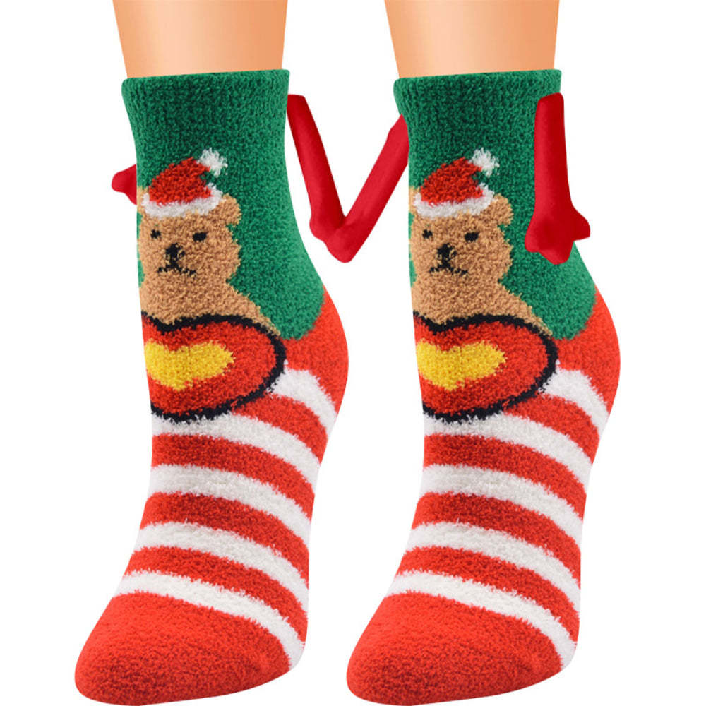 Christmas Holding Hands Socks Magnetic Hand in Hand Socks Unique Christmas Gifts - FaceSocksUsa