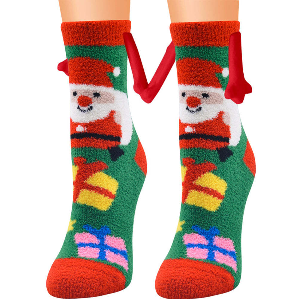 Christmas Holding Hands Socks Magnetic Hand in Hand Socks Unique Christmas Gifts - FaceSocksUsa