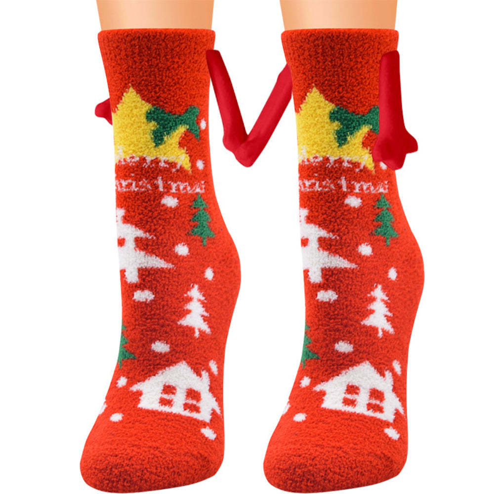 Christmas Holding Hands Socks Magnetic Hand in Hand Socks Unique Christmas Gifts - FaceSocksUsa