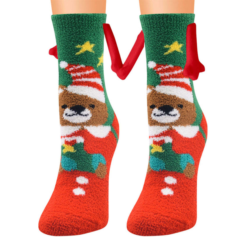 Christmas Holding Hands Socks Magnetic Hand in Hand Socks Unique Christmas Gifts - FaceSocksUsa