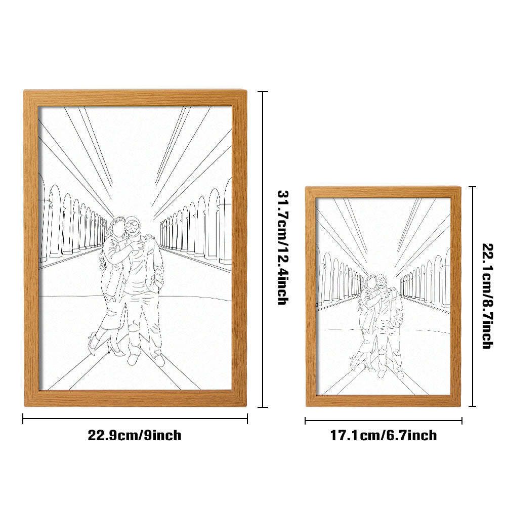 Custom Photo Lamp Personalized Line Art Light Valentine's Gifts for Her - FaceSocksUsa