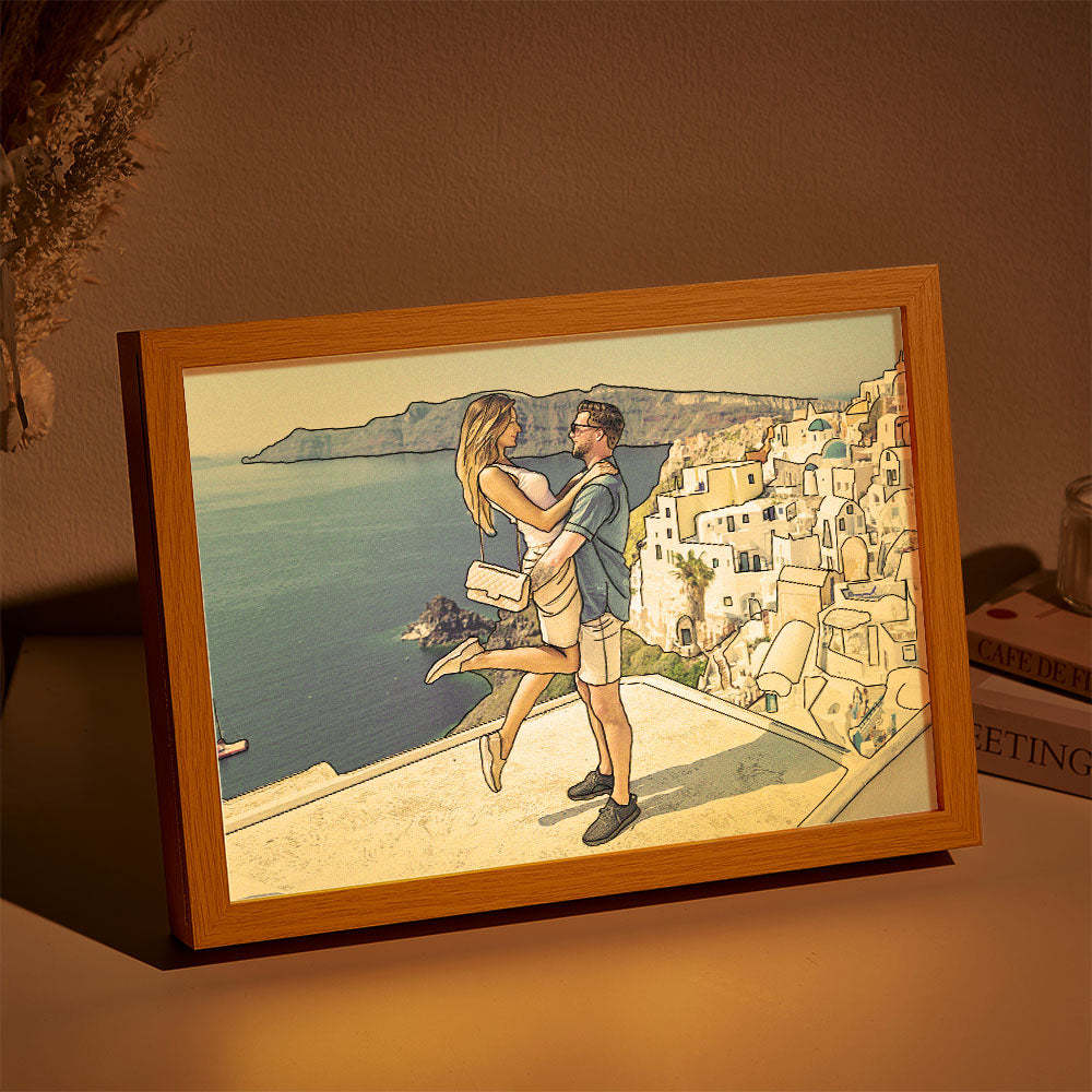 Custom Photo Lamp Personalized Line Art Light Valentine's Gifts for Her - FaceSocksUsa