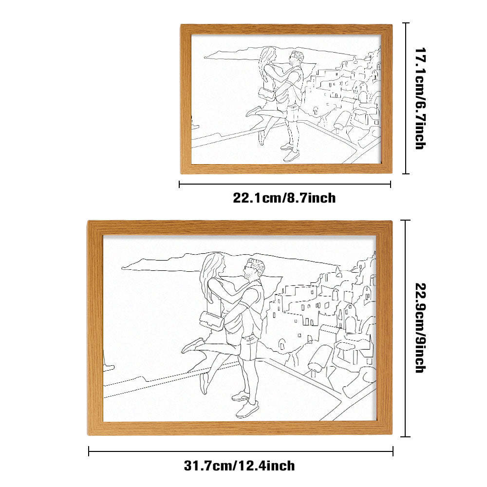 Custom Photo Lamp Personalized Line Art Light Valentine's Gifts for Her - FaceSocksUsa