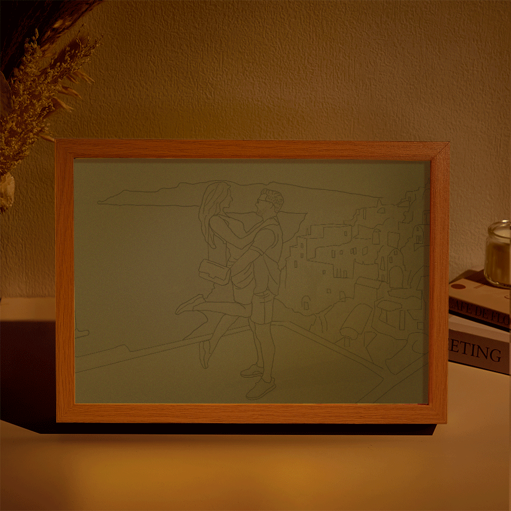 Custom Photo Lamp Personalized Line Art Light Valentine's Gifts for Her - FaceSocksUsa