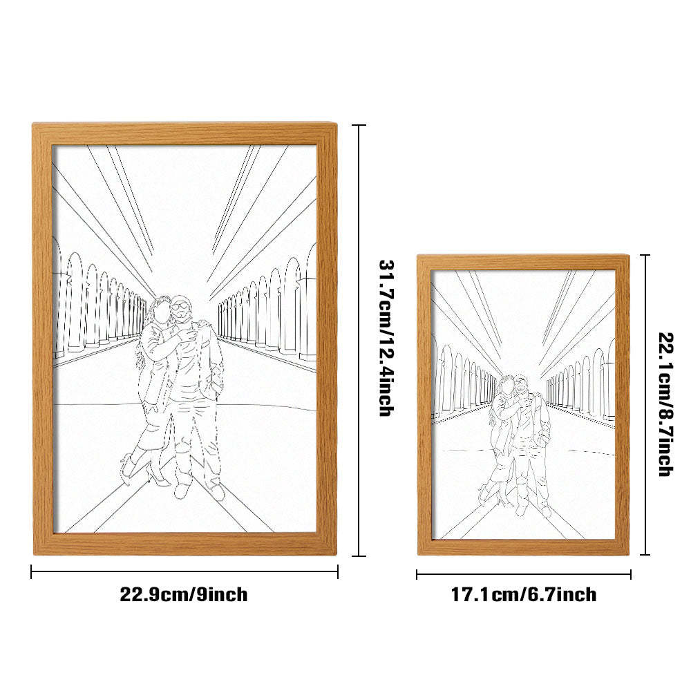 Personalized Lamp Custom Photo Line Art Light Valentine's Gifts for Her - FaceSocksUsa